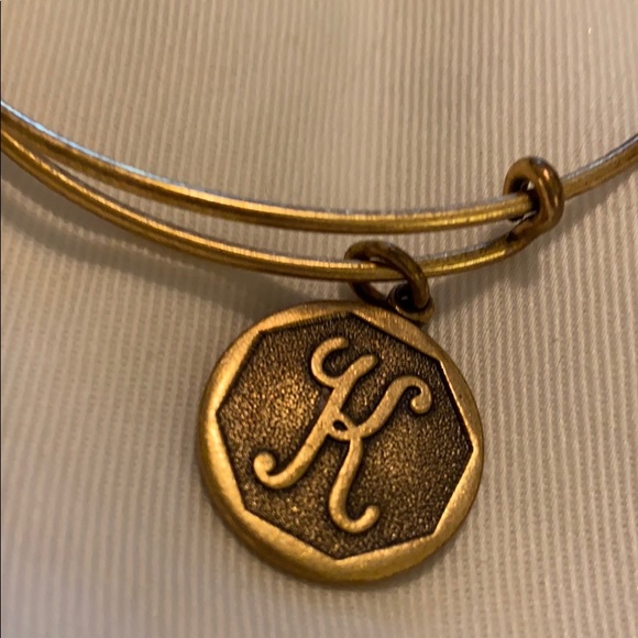 Alex and Ani K Initial Gold Bangle Bracelet - Picture 3 of 4